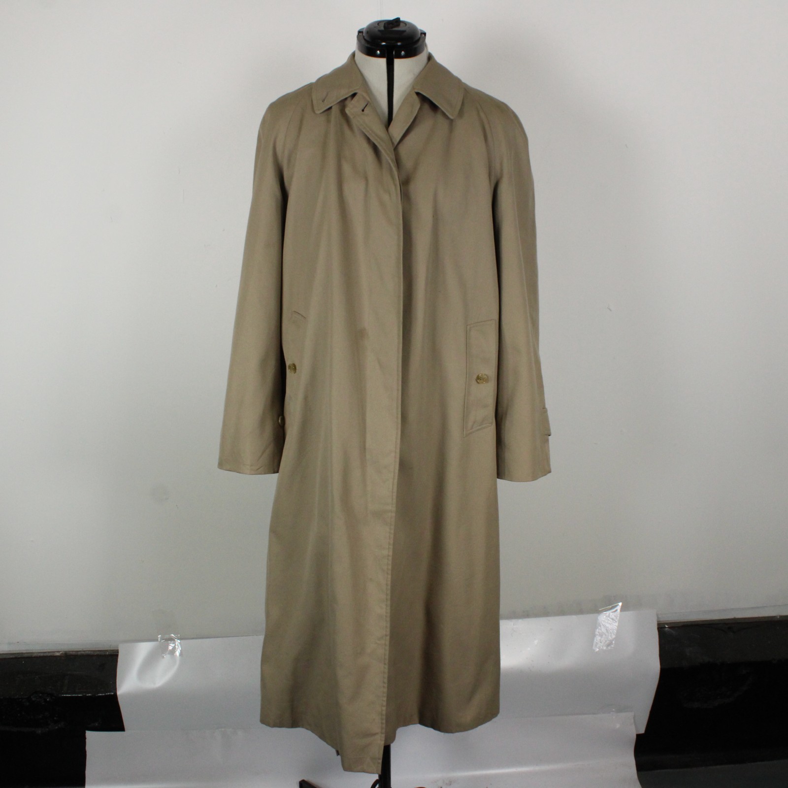 Vintage Burberrys Womens Trench Coat w/ Nova Check Wool Liner Size 14 Long