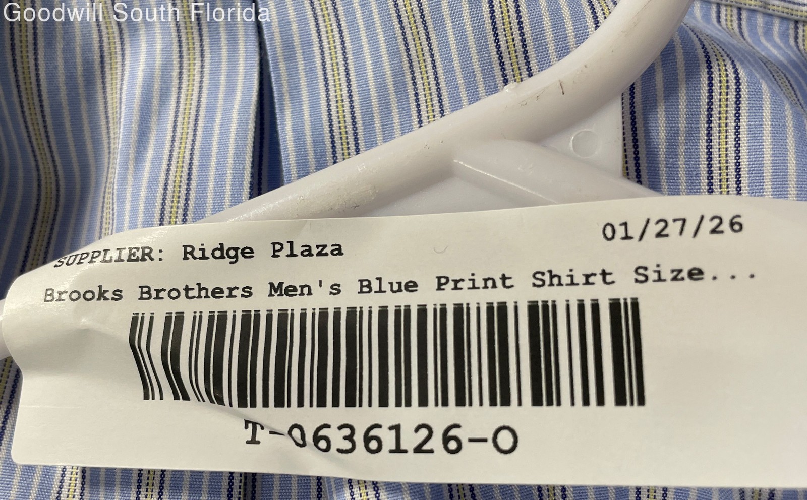 Brooks Brothers Mens Blue Striped Cotton Long Sleeve Dress Shirt Size 15-33 thumbnail 4