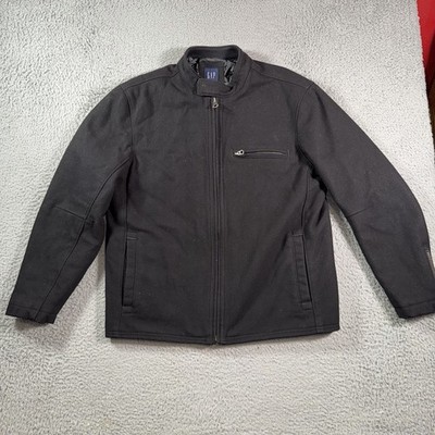 Vintage GAP Jacket Mens Large Wool Blend Full Zip Quilted Lined Y2K
