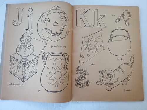 Vintage 1952 WHITMAN Coloring Book It's Fun To Color ABC Childrens Alphabet - Picture 11 of 24
