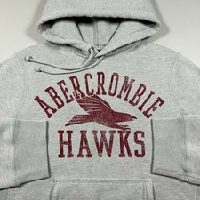 Vintage y2k Abercrombie Fitch "Abercrombie Hawks" True Vintage Style Hoodie Sz S