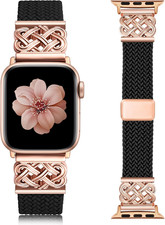 Braided Stretchy Band with Magnetic Clasp for Apple Watch Bands Women Men