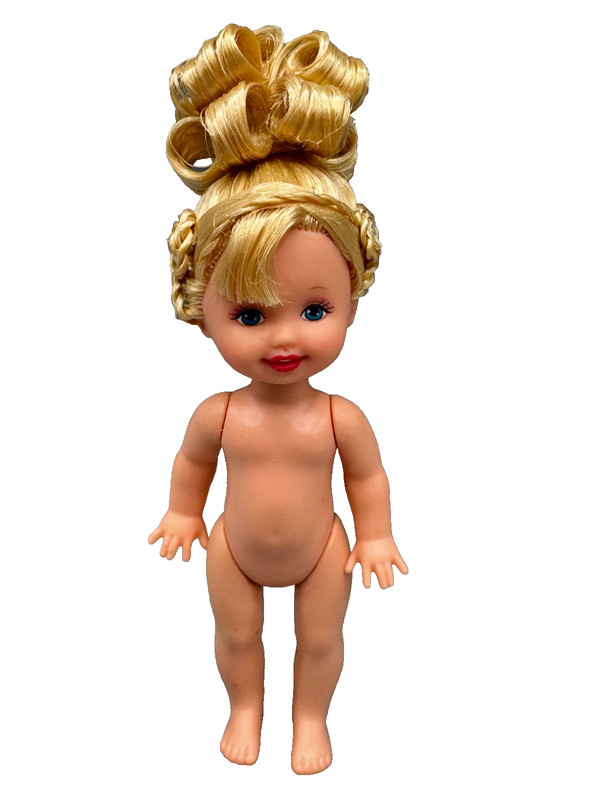 ~DS LOT M UNDRESSED BARBIE DOLL KELLY OOAK REROOT WITH BLONDE HAIR