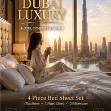 Bed Sheet Set 4 Piece Soft Luxury Dubai Collection Wrinkle Free Deep Pocket