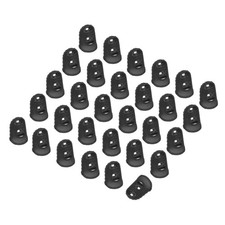 Black Silicone Finger Tips Protectors Breathable Caps, M, 30 Pcs