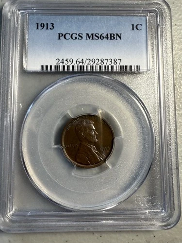 1913 Lincoln Cent, Key Date. PCGS MS 64BN.