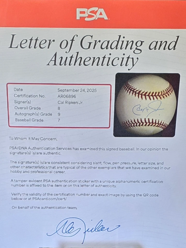 Cal Ripken Jr Autographed Baseball PSA DNA Authenticated - Image 3 of 3