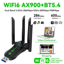 Wifi 6 AX900 Bluetooth 5.4 Wifi USB Adapter Wireless Network Card 2.4G 5Ghz WiFi