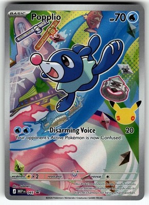 Popplio 045 Holo Promo ME: Mega Evolution Promo Pokemon Near Mint