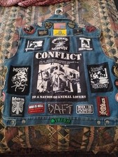Vintage Patched Port Authority Denim Vest.. S...