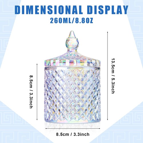 4 Pcs Crystal Glass Candy Jar Set with Lids Home Decorative Storage Jars - Afbeelding 2 van 6