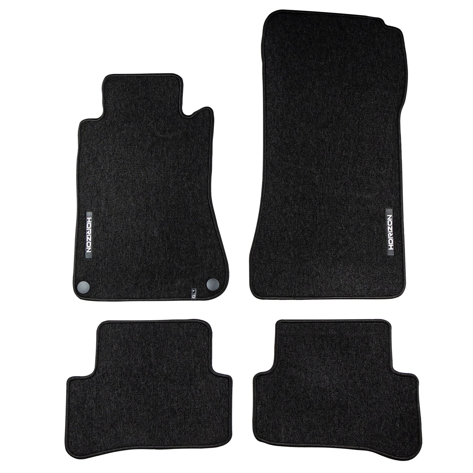 Tapis de sol Mercedes Classe C CL203 velours noir avec isolation phonique et envers étanche