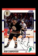 Signed Hockey Card Auto Bob Carpenter 1990-91 Score American #16 Boston Bruins