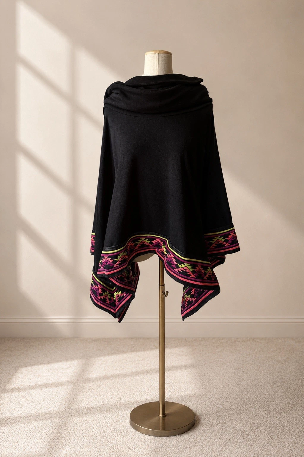 6 Shore Road by Pooja Desert Women Embroidered Trim Poncho Western Cape One Size