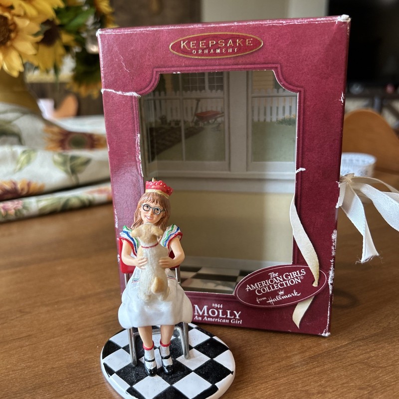 2003 American Girls Ornament~Molly with Puppy~Pleasant Company~Hallmark 11-6-58