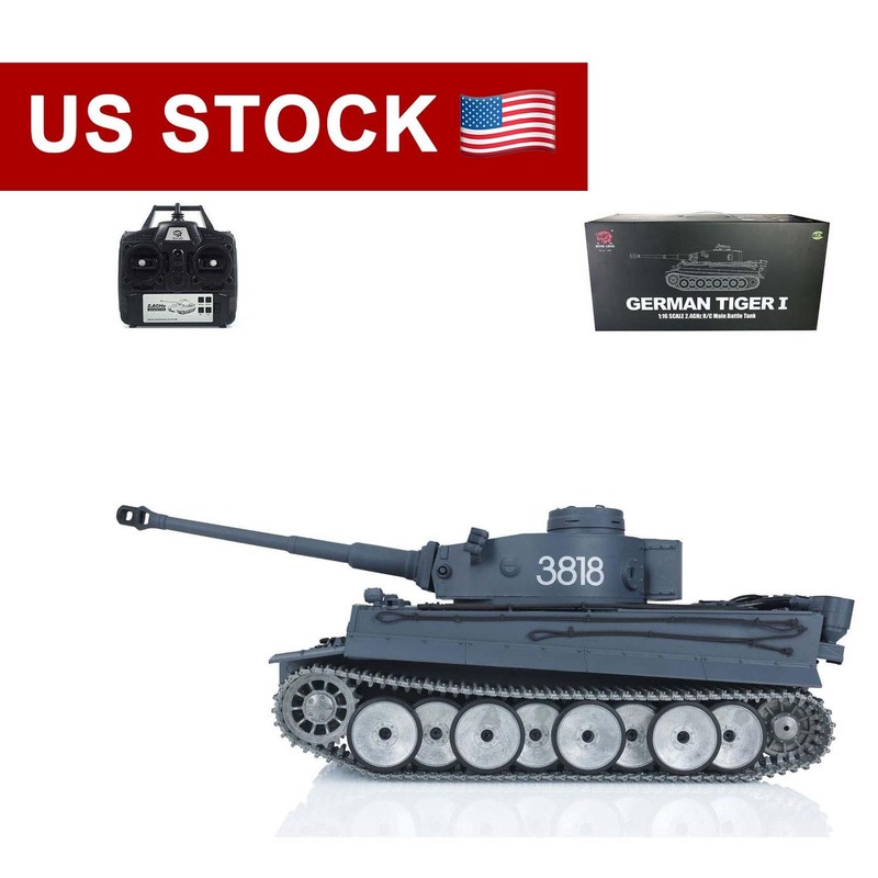 Heng Long 3818 1/16 German Tiger I RC Tank 7.0 RTR w/ Metal Tracks Barrel Recoil