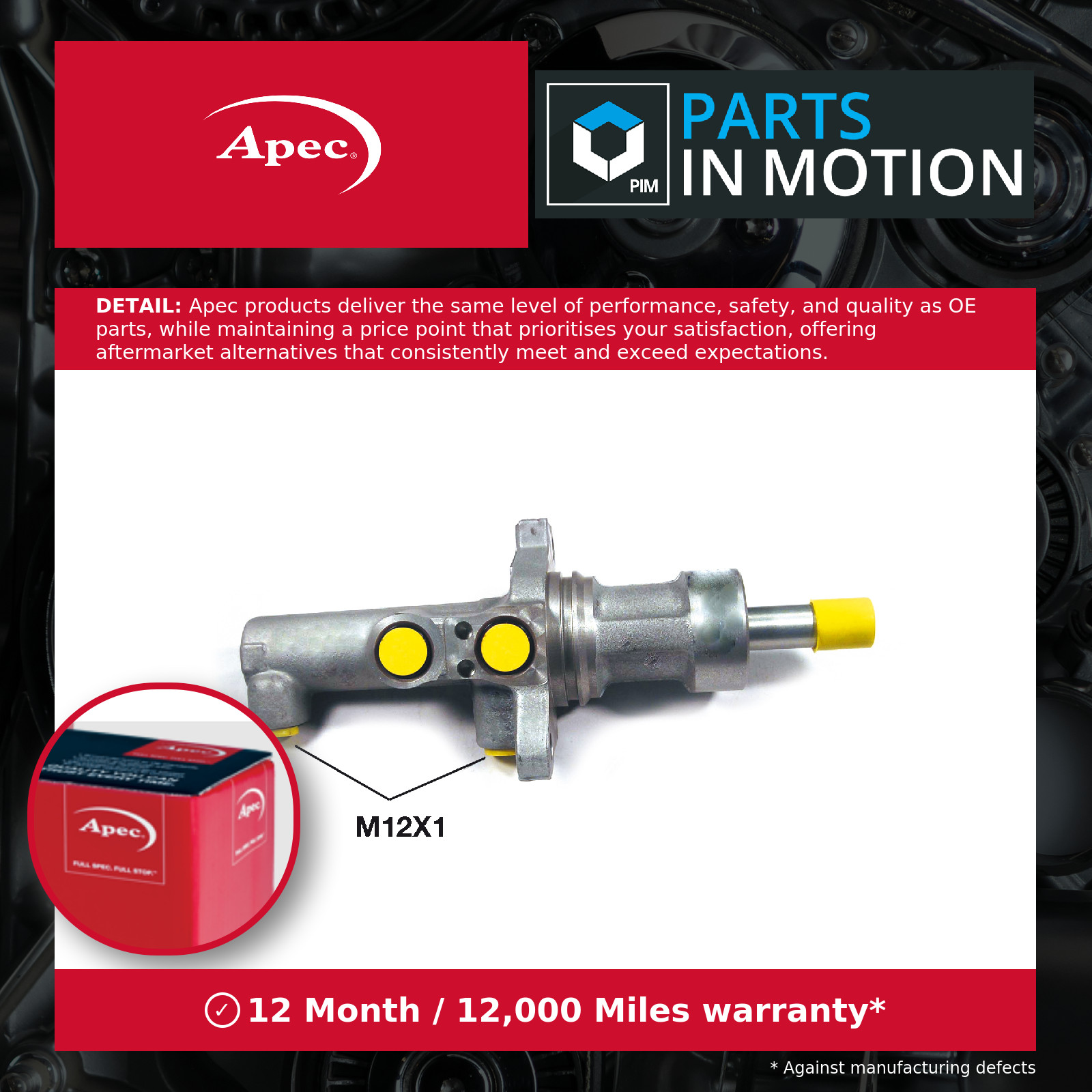 Apec Brake Master Cylinder MCY468 0004316901 A0004316901 Premium OE Quality Part - Image 2