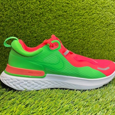 Nike React Miler Shield By You Mens Size 10.5 Red Green Running Shoes Sneakers