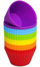Extra Large Silicone Muffin Cups 24 Pack 3.54 Inch, Multicolor  Non-stick, ...