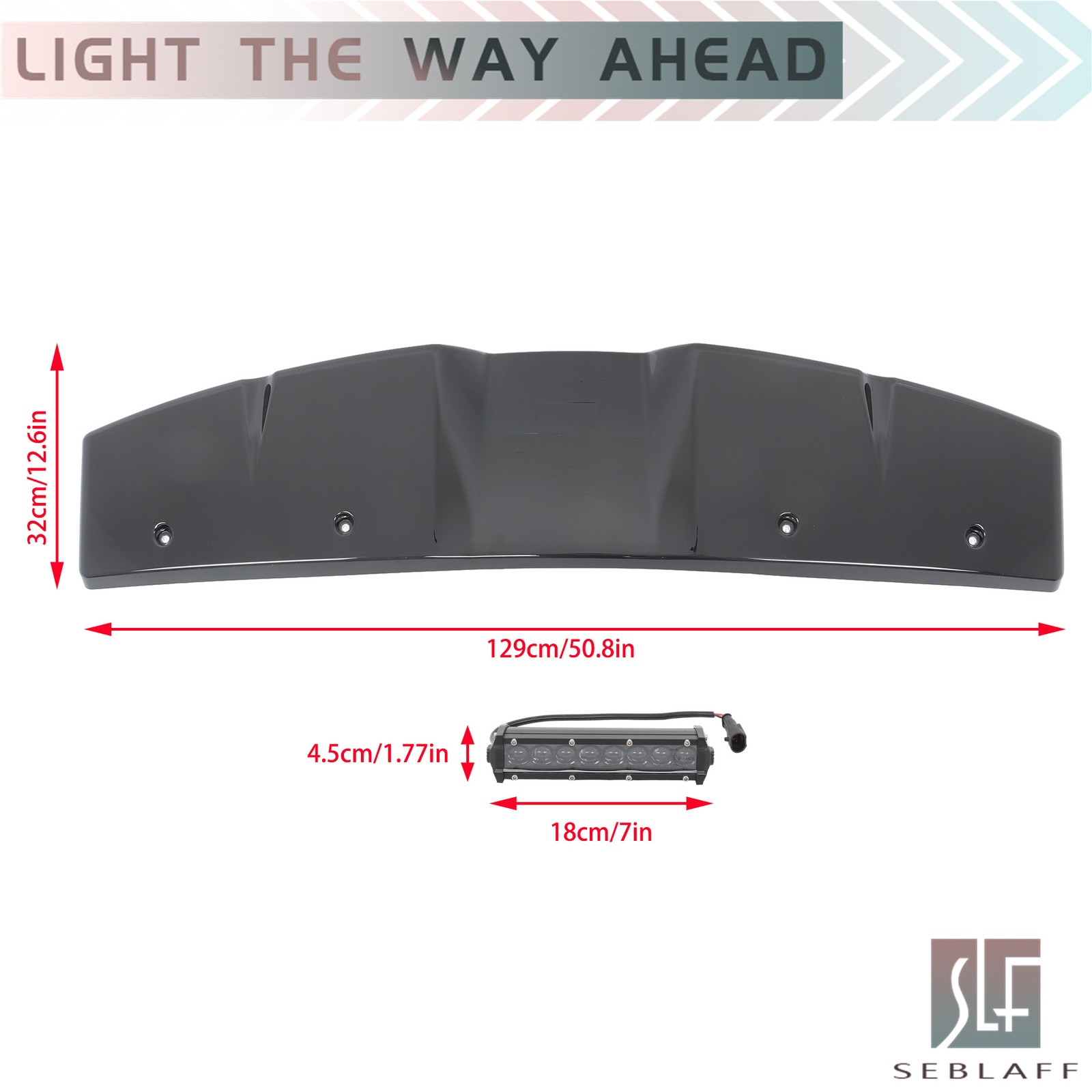 For Land Rover Defender 90/110/130 2020-2024 Roof Top Light Bar LED Gloss Black