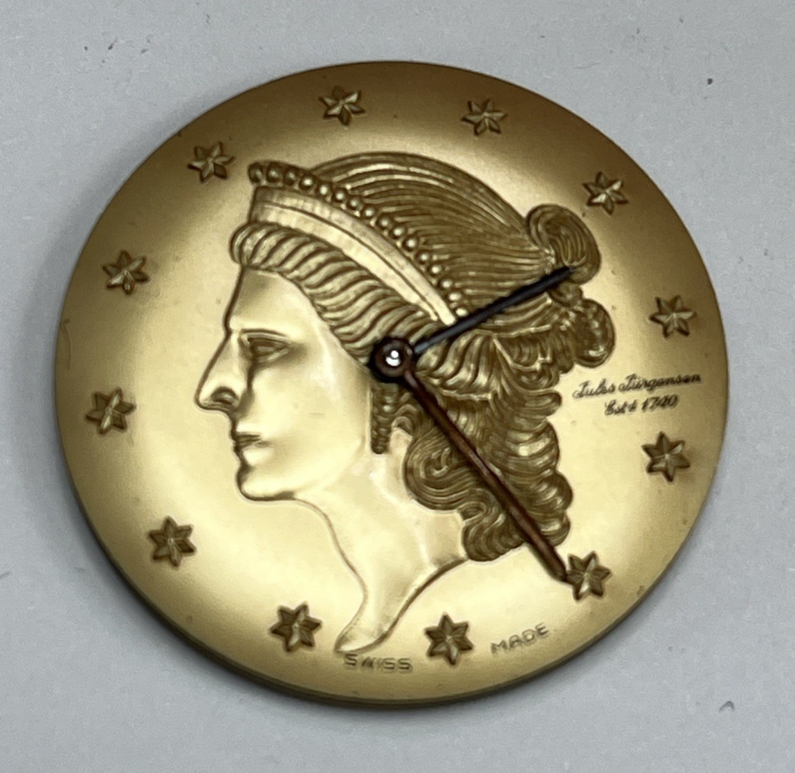 VINTAGE MEN'S JULES JURGENSEN COIN WRIST WATCH MOVEMENT