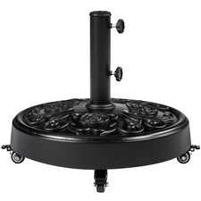 Image of 25 kg Resin Parasol Base with Wheels Round Heavy Duty Garden Patio Umbrella Base