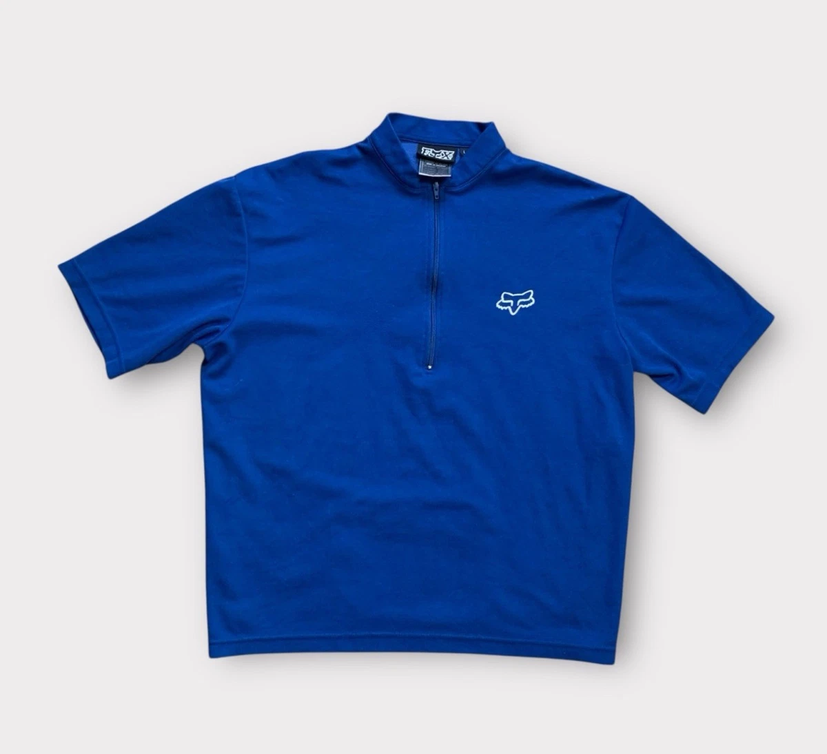 Chemise Fox Racing Homme - Bleu, Manches Courtes, 1/2 Zip - Taille L