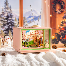 Rolife Music Boxes Dreamer Sakura Dreamy Tour 3D Wooden Puzzle LED Xmas Gifts