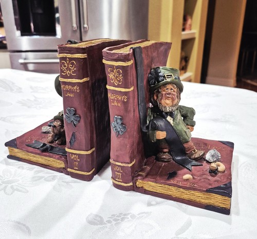 2er Set Vintage 1997 seltene Finner "Murphy's Law" Kobold Buchstützen Blarney Stone - Bild 14 von 14