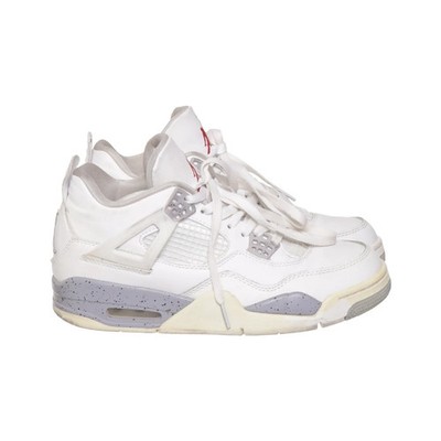 Jordan, Sneaker, Größe: 41, model: 4 retro white oreo, Leder, Weiß/Grau #Cdj
