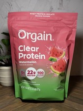 Orgain Clear Protein Watermelon Whey Protein Isolate Powder 18.4 oz Gluten Free