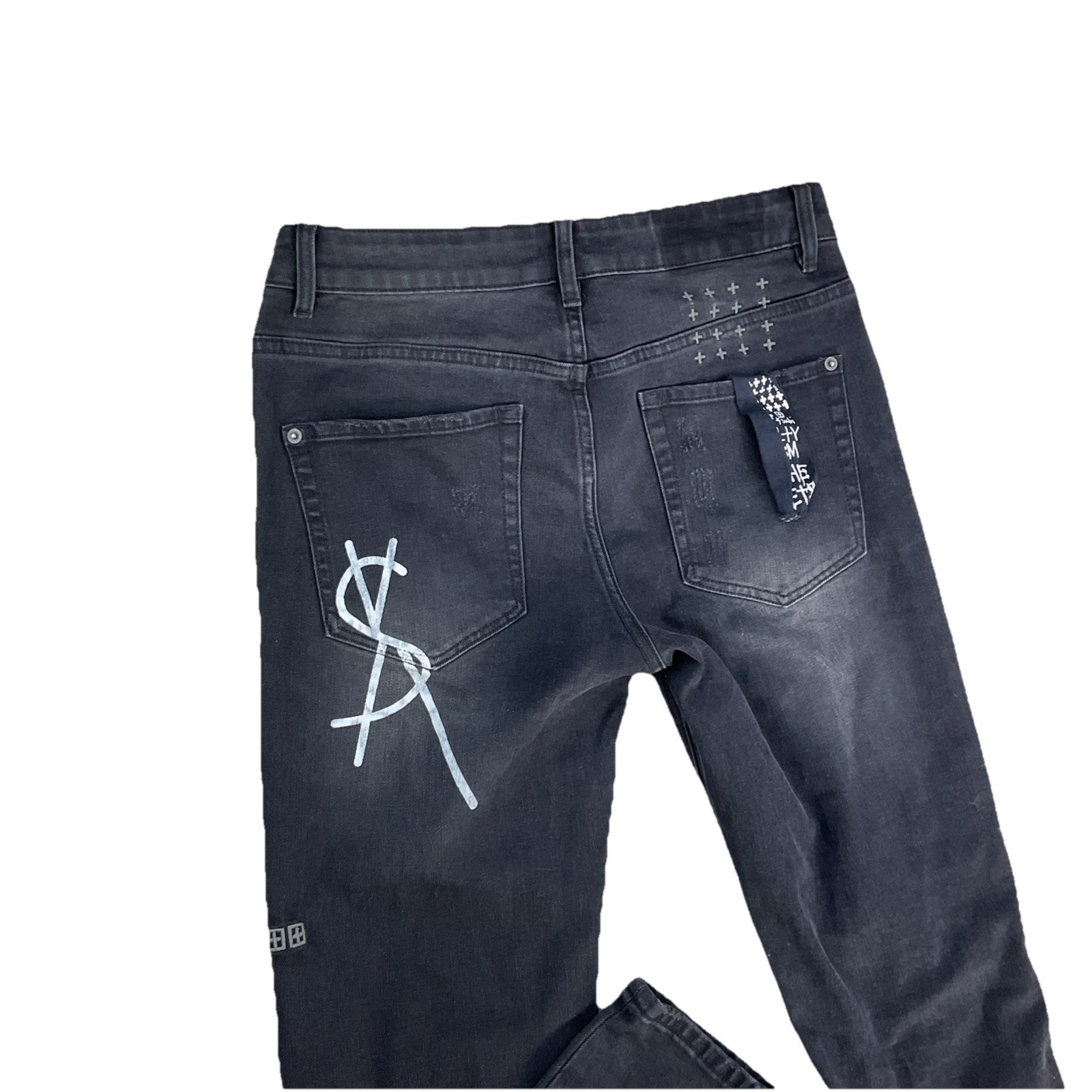 Ksubi Jeans Black Van Winkle Hunter Beden Skinny Button Fly Distressed Men Sz 30 thumbnail 6