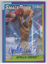 2021 Topps Heritage WWE Autographs Purple #AAC Apollo Crews Auto /50 - NM-MT