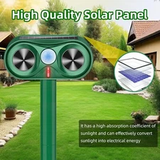 2025 2Pack Solar Animal Repeller - Ultrasonic with Motion Detection for Yard