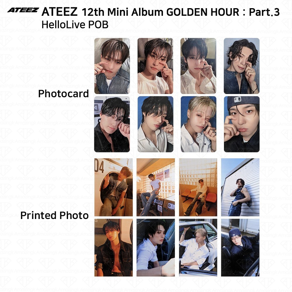 アイドル ateez golden hour 3 hellolive complete ATEEZ 12th Mini Golden Hour Part.3 HelloLive POB Photocard