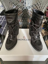 Moncler Black Leather Designer Boots Women s ...