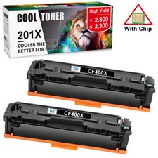 2pack CF400X 201X Black Toner Cartridge For HP Laserjet Pro M277dw M252dw M277n