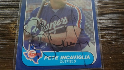 1986 FLEER PETE INCAVIGLIA AUTOGRPHED BASEBALL CARD - Picture 2 of 2