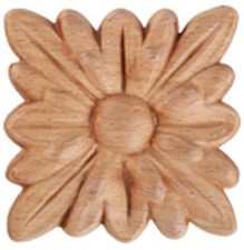 Ornament rzeźbiarski lite drewno 60 x 60 x 6 mm buk