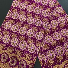 African fabric, Ankara fabric, Metallic gold glitter, Pink circles print fabric