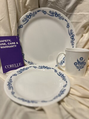 Vintage Corelle 6017696 1 Dinnerware Place Setting In Blue Cornflower New In box