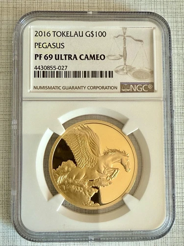 Tokelau 2016 Pegasus $100 1 oz Gold NGC PF69 ULTRA CAMEO Sku# 5017