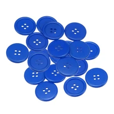 20pcs Sewing Buttons 1" Resin Round Flat 4-Hole Craft Buttons, Deep Blue