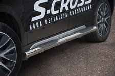 TRITTBRETTER SCHWELLERROHRE EDELSTAHL FÜR SUZUKI SX4 S-CROSS 13-16 D. 70mm