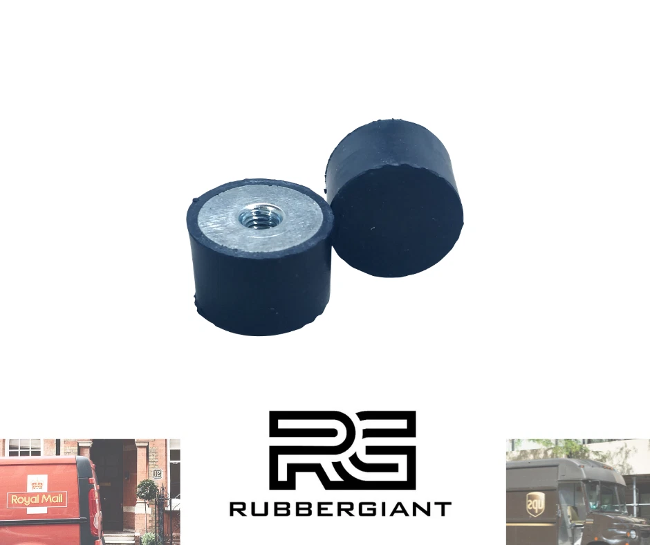 RUBBERGIANT Female Buffer Bump Stop M6 20mm Dia x 15mm Anti-Vibration Rubber Mount 4 x / E