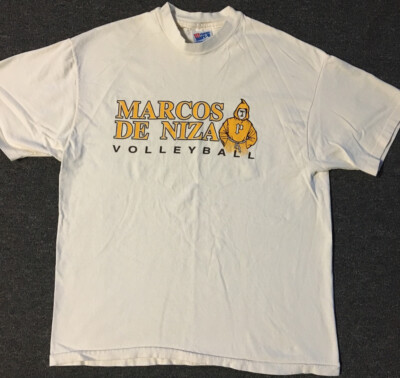 Vtg 90s Marcos De Niza Volleyball Faded Shirt M USA School Track PE Grunge 80s