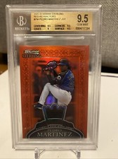 Pedro Martinez 2005 Bowman Sterling Red Refractors Jersey GU 1/1 BGS 9.5