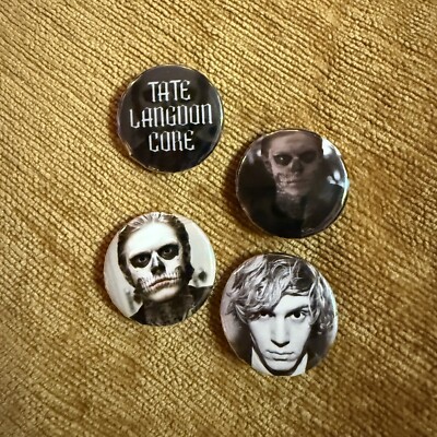4 Tate Langdon Evan Peters AHS American Horror Story Pinback Buttons Handmade