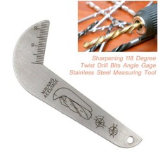 Sharpening Drill Bits Angle Gage Stainless Steel Measuring Tool Degree