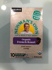 NEWMAN'S OWN ORGANIC FRENCH ROAST DARK ROAST COFFEE KCUPS 10CT